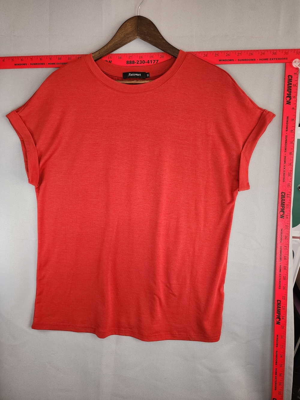 Automet Red Short Sleeve Crewneck Tee